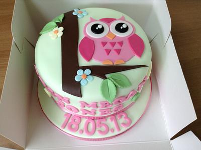 Cute as a Button Owl Cake - Cake by Charlene - The Red Butterfly Bakery xx