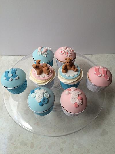 Baby shower cupcakes - Cake by Elaine - Ginger Cat Cakery 