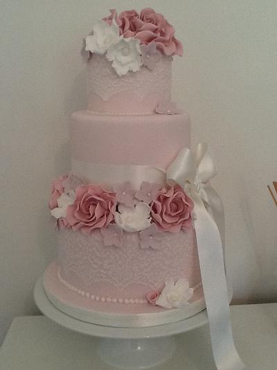 Dusky pink rose wedding. Ale - Cake by Tickety Boo Cakes