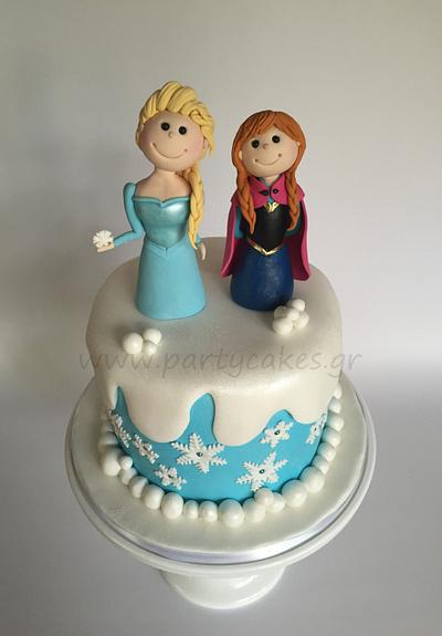 Elsa & Anna Frozen Cake - Cake by Cakes By Samantha (Greece)