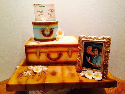 Hawaiian travel-themed 50th wedding anniversary cake - Cake by annadg