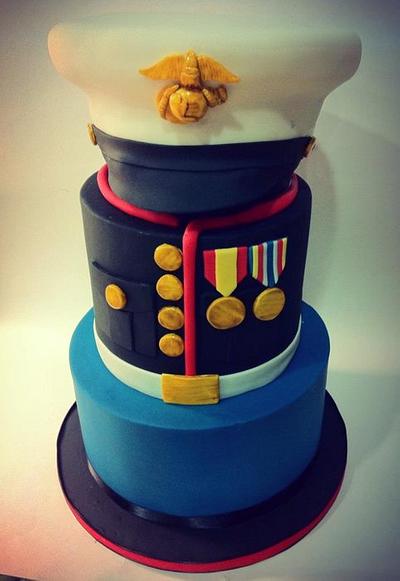 Marine's groom cake - Cake by Hot Mama's Cakes