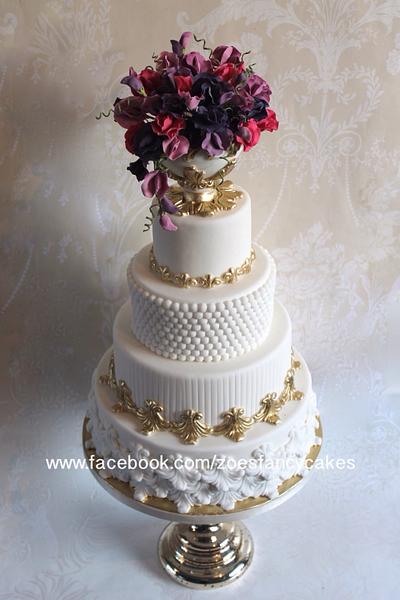 Sweet pea wedding cake  - Cake by Zoe's Fancy Cakes