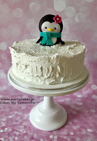My Penguin Christmas Cake - Cake by Cakes By Samantha (Greece)