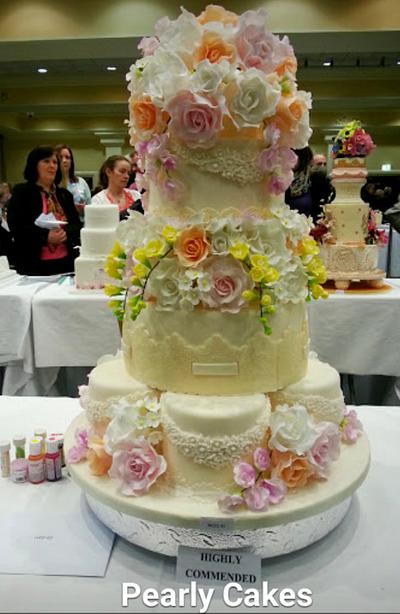Floral Pastels Wedding Cake - Cake by Pearly Cakes 