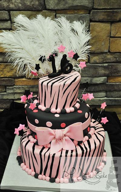 Zebra Print Sweet 16 Birthday Cake - Cake by Leo Sciancalepore
