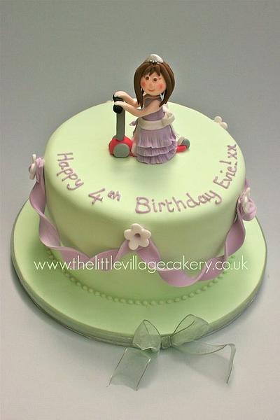 Scooter riding princess - Cake by The Little Village Cakery