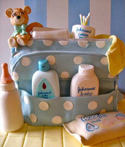 Babyblue baby shower cake - Cake by Lynette Horner