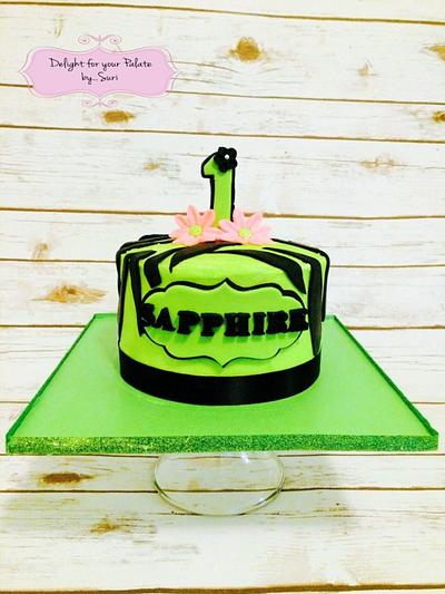 Zebra Neon Print Smash Cake  - Cake by Delight for your Palate by Suri