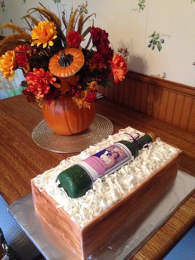 Wine Bottle Cake for Fifth Anniversary - Cake by Joyful Cakes