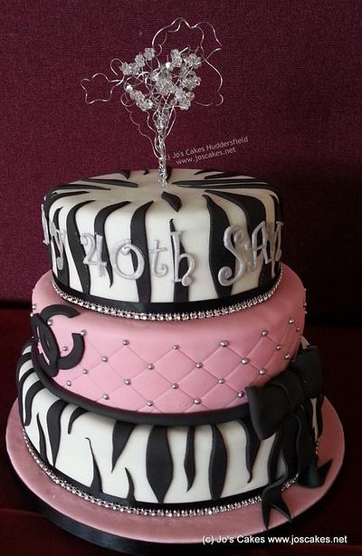 3 Tier Zebra and Pink Birthday Cake - Cake by Jo's Cakes