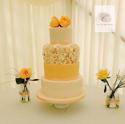 Peach & Ivory Wedding Cake - Cake by Emma Lake - Cut The Cake Kitchen