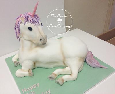 3-D sculpted unicorn cake - Cake by The Empire Cake Company