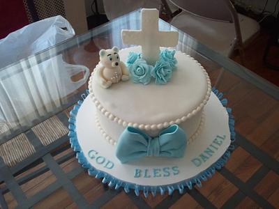 Boy christening cake - Cake by jem2131