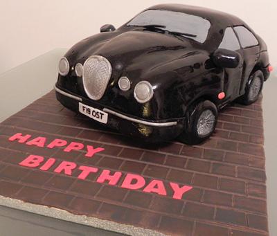 Black Jaguar Car - Cake by Sharon Hogg