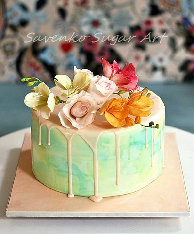 Freesias cake - Cake by Savenko Sugar Art