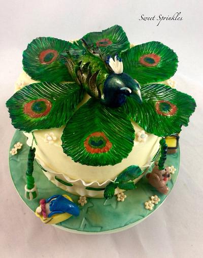 Peacock Baby Chime - Cake by Deepa Pathmanathan