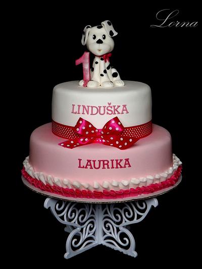Dalmatian dog and Ruffles.. - Cake by Lorna