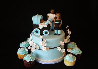 Mommy & Daddy Stroller Baby Shower - Cake by Elisa Colon