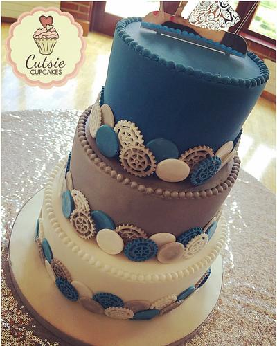 Mechanics Wedding Cake ⚙️ - Cake by Cutsie Cupcakes
