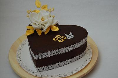 Birthday cake - heart - Cake by m.o.n.i.č.k.a