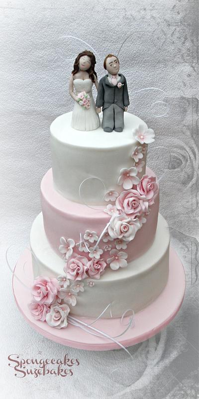 Baby Pink Wedding Cake - Cake by Spongecakes Suzebakes