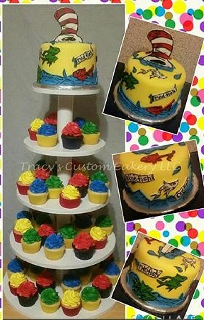 Dr Suess Cake & Cupcake Tower - Cake by Tracy's Custom Cakery LLC