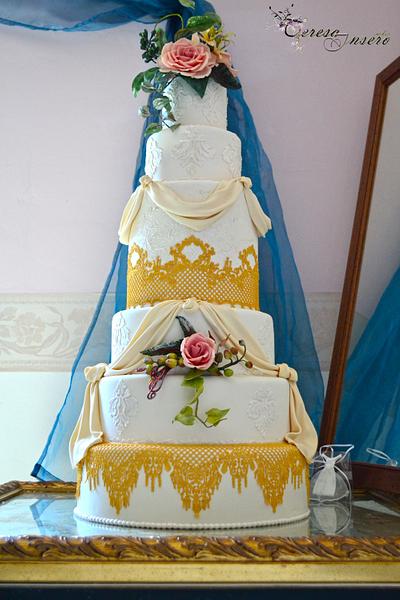 Cake and royal icing sugarveil, for  Impero Couture - Cake by Teresa Insero