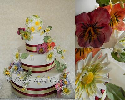 Pansies & Daisies - Cake by Firefly India by Pavani Kaur