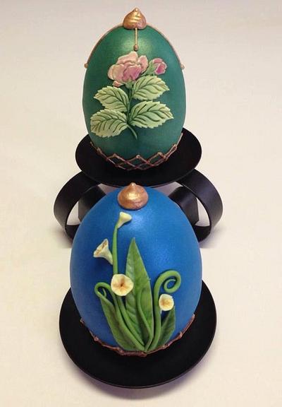 Spring themed Faberge' Eggs - Cake by couturecakesbyrose