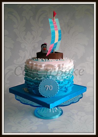Penguin in a boat - Cake by Helenmarie's Cake Boutique