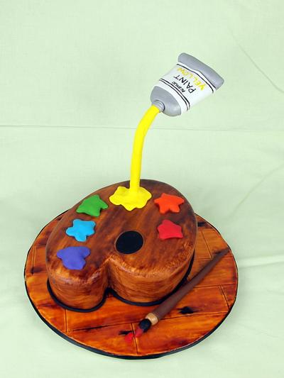 Gravity Defying Paint Palette - Cake by Cakes By Kristi