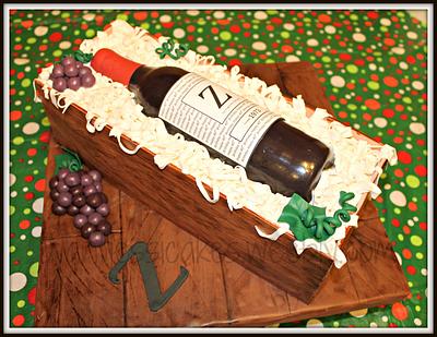 Wine bottle/box cake - Cake by Jessica Chase Avila