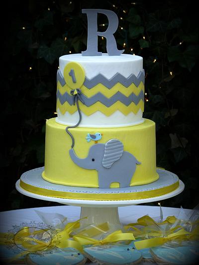 Baby Elephant 1st Birthday - Cake by Karens Kakes