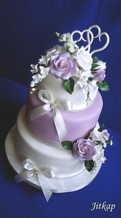 Svatební ve fialové - Cake by Jitkap
