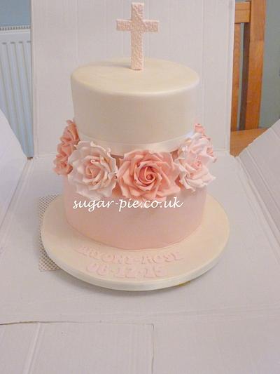 rose christening cake - Cake by Sugar-pie