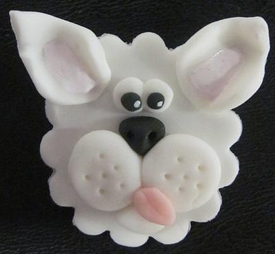 Fondant puppy cupcake topper - Cake by Steel Penny Cakes, Elysia Smith