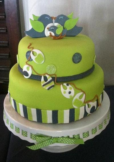 Baby Shower Lime and Navy - Cake by Joanne