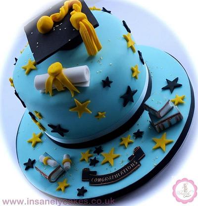 Graduation Celebration Cake and Cupcakes - Cake by InsanelyCakes