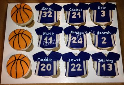 Basketball Jersey Cupcake Toppers - Cake by Creative Cakes by Chris