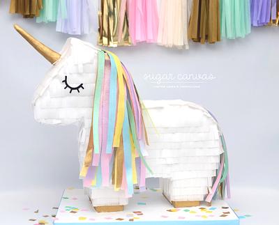 Unicorn piñata cake! - Cake by Sugar Canvas