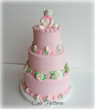 Pink and White Baby Shower Cake - Cake by Donna Tokazowski- Cake Hatteras, Martinsburg WV