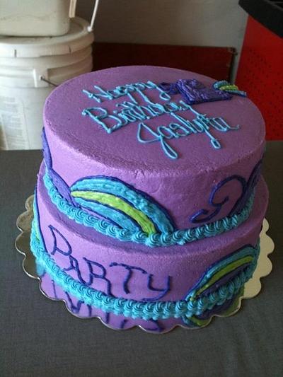 8th Birthday cake to match party deco - Cake by Dawn Henderson