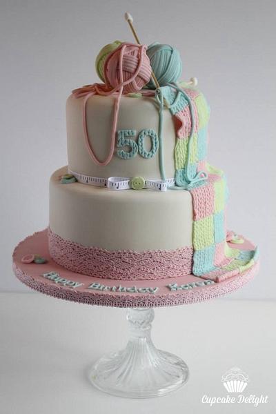 Knitting themed birthday cake - Cake by Cupcake Delight