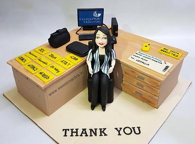 Office Desk cake - Cake by Sweet Mantra Homemade Customized Cakes Pune