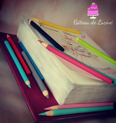Realistic drawing papers and pencils? no this is a cake! - Cake by Gâteau de Luciné