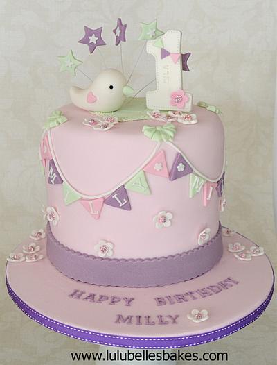 Bunting, birds and butterflies - Cake by Lulubelle's Bakes