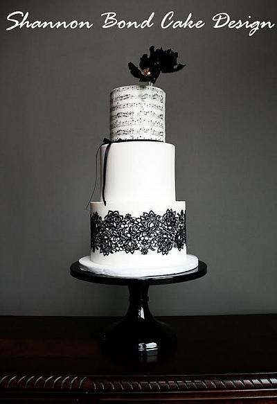 Music and Lace Wedding Cake - Cake by Shannon Bond Cake Design
