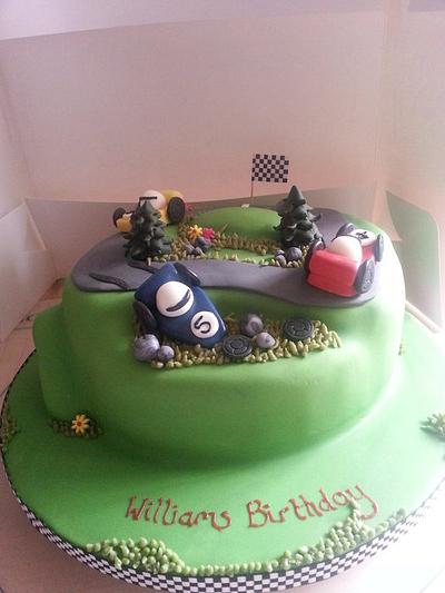 racing car cake  - Cake by Shell at Spotty Cake Tin