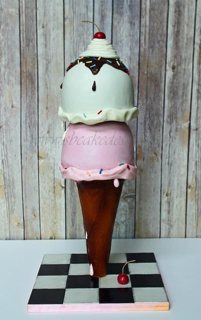 Standing Ice Cream Cone Cake - Cake by Shannon Bond Cake Design